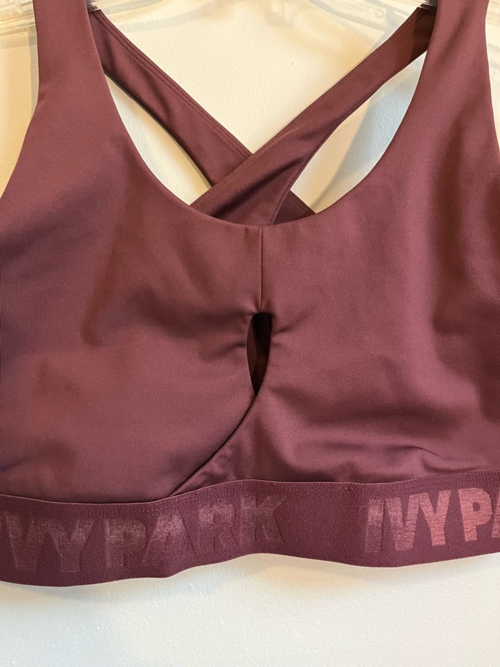 IVY PARK Maroon Keyhole Sports Bra with Branded Band - Picture 5 of 7